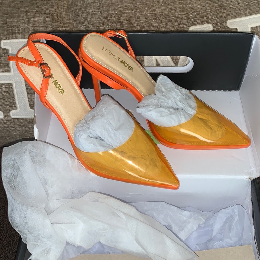 Orange fashion nova heels